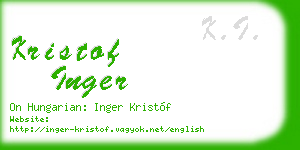 kristof inger business card