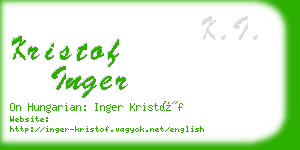 kristof inger business card